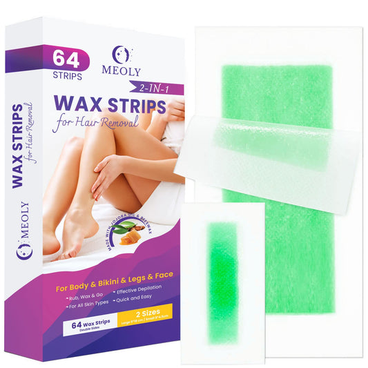 Body Wax Strips 64 Counts, Waxing Strips, Wax Strips for Hair Removal for Women and Men