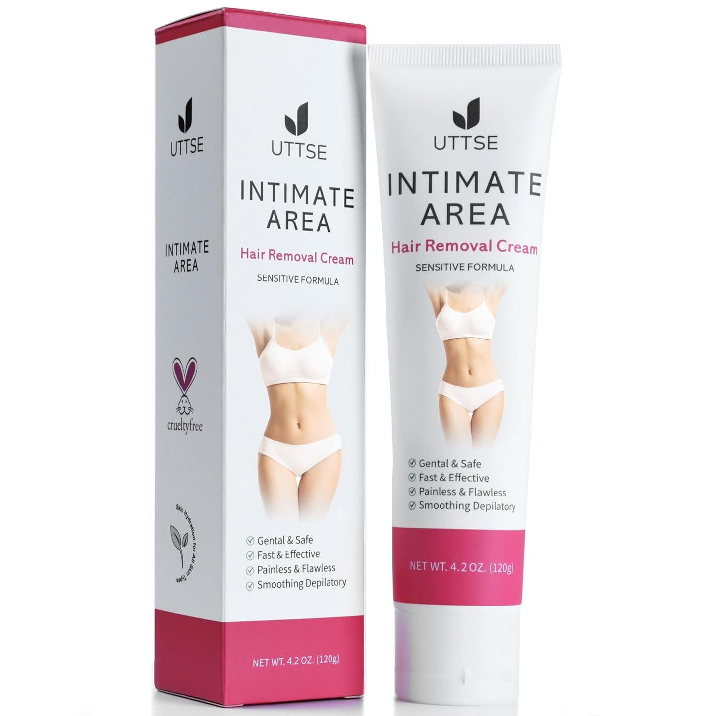 Hair Removal Cream for Women: Sensitive Formula for Intimate Area - 4.01oz / 120g